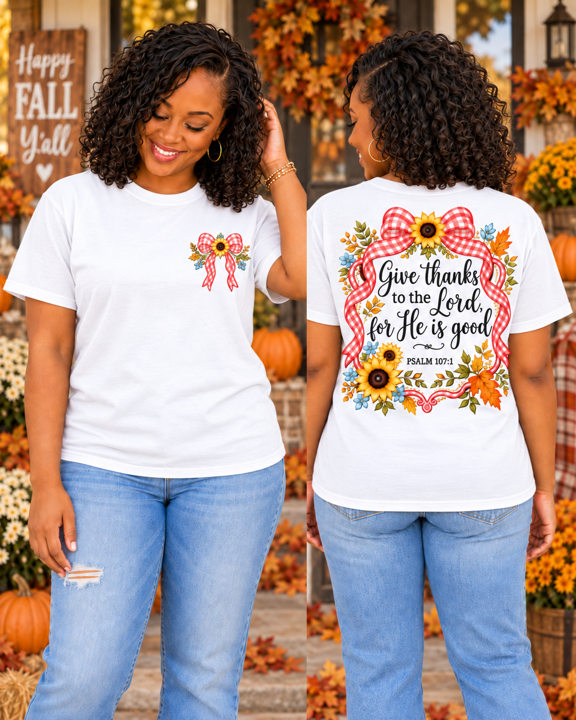 Give Thanks to the Lord | Psalm 107:1 Tee