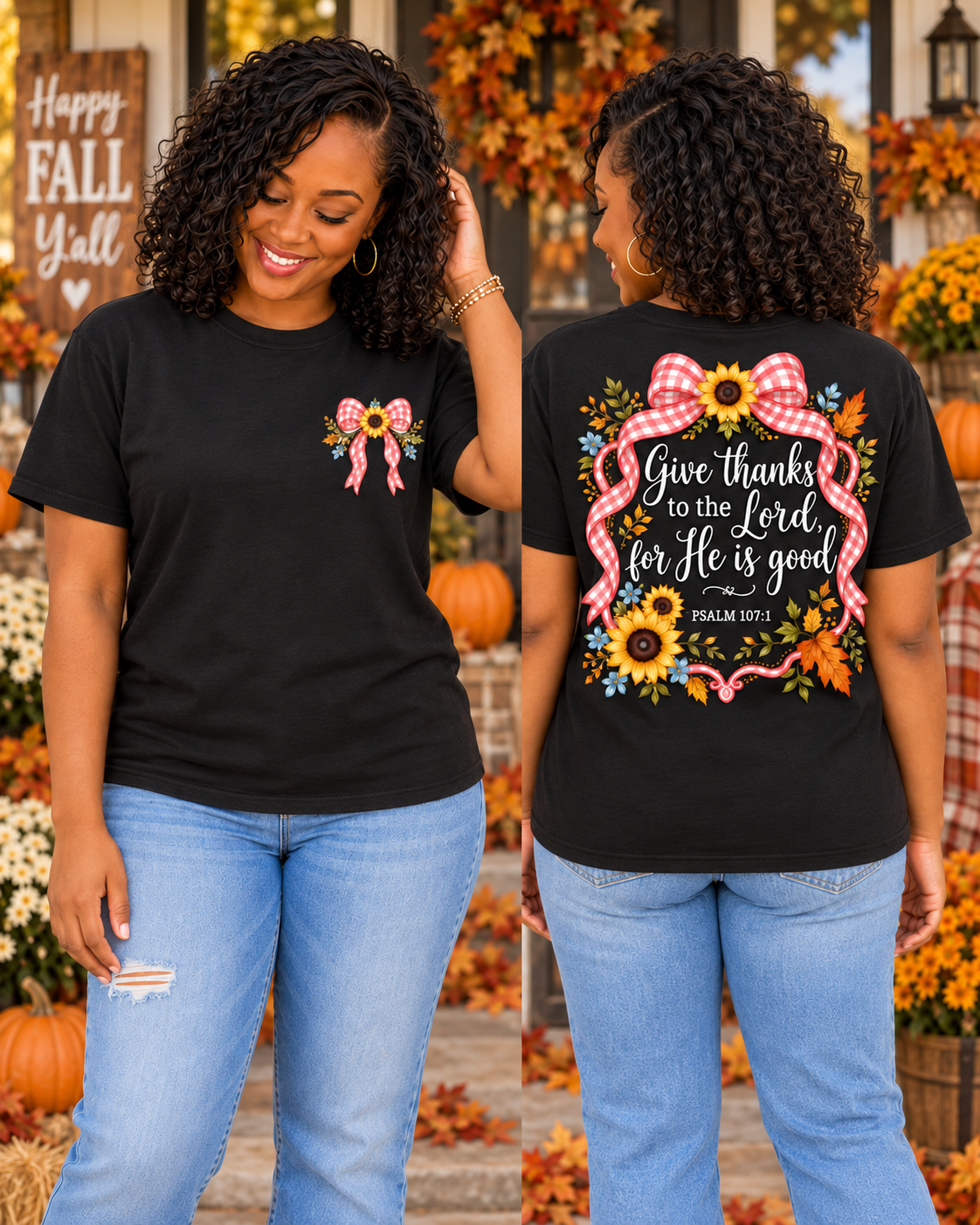 Give Thanks to the Lord | Psalm 107:1 Tee