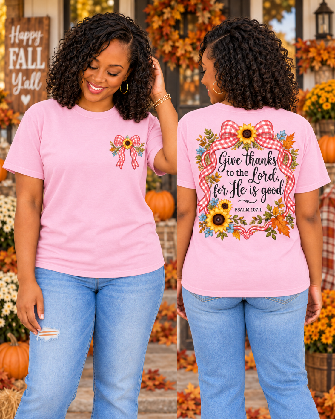 Give Thanks to the Lord | Psalm 107:1 Tee