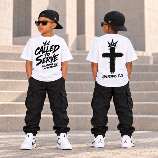 Called to Serve white T shirt mockup